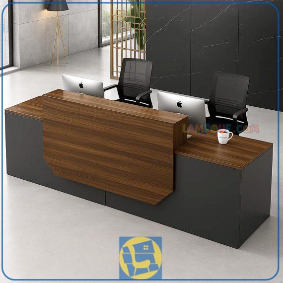 میز کانتر و پیشخوان CODJ116 دارای طراحی برای دو کارمند یا منشی با طراحی زیبا که میتوانید در محیط های اداری، تجاری و مراکز پزشکی و ... استفاده شود.