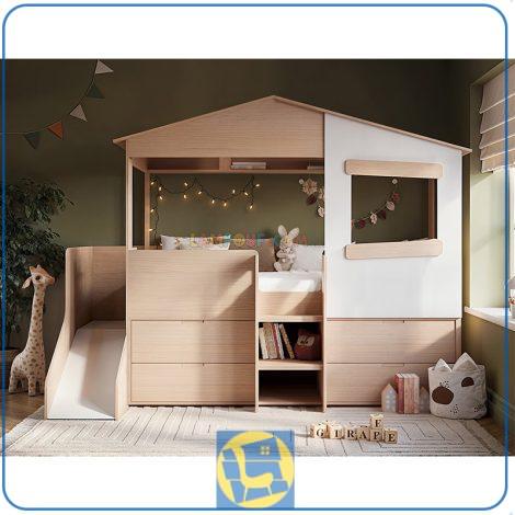 تخت خواب کودک و نوجوان کلبه CHJ122