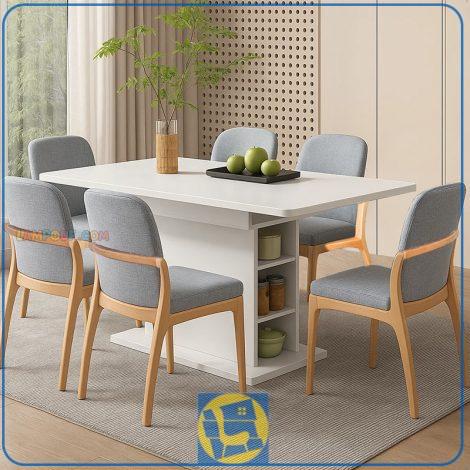 ست میز نهارخوری DTB120 با ست های چهار و شش و هشت نفره دارای طراحی شیک و مینیمال مناسب برای آشپزخانه، پذیرایی، رستوران و کافی شاپ است.