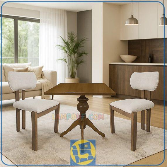 ست میز نهارخوری دونفره DTB126 که شامل میز (صفحه مربع) و دو عدد صندلی است که در آشپزخانه و پذیرایی و کافه و رستوران مورد استفاده قرار میگیرد.