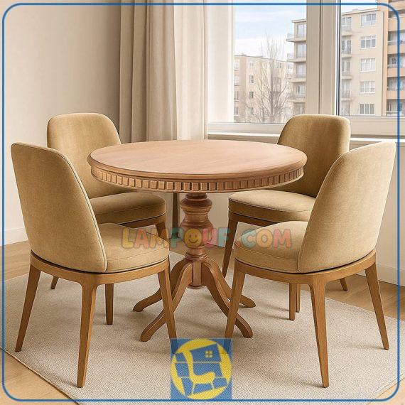 ست میز نهارخوری DTB130 دارای صندلی های راحتی و میز گرد، قابلیت استفاده برای آشپزخانه و پذیرایی و کافی شاپ و رستوران و محیط های مشابه را دارد.