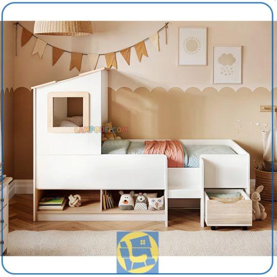 تخت خواب کودک و نوجوان کلبه CHE135