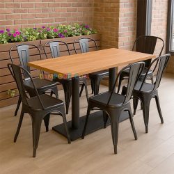 ست میز نهارخوری DTKH40 دارای صندلی و به صورت شش نفره و هشت نفره که مناسب برای استفاده در کافه و رستوران و منزل میباشد.