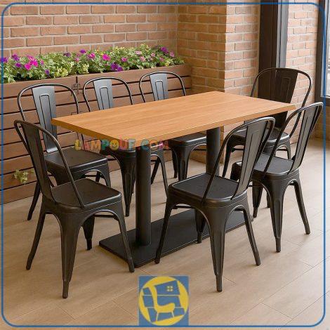 ست میز نهارخوری DTKH40 دارای صندلی و به صورت شش نفره و هشت نفره که مناسب برای استفاده در کافه و رستوران و منزل می‌باشد.