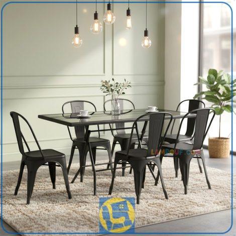 ست میز نهارخوری شش نفره DTKH42 دارای میز ار نوع تاشو و صندلی های با طراحی زیبا است که مناسب برای فودکورت و رستوران و کافه و فضای باز و ... است.