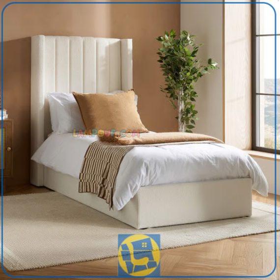 تخت خواب یک نفره SBRo421 دارای تاج با طراحی ساده و شیک مناسب با تمامی سبک های دکوراسیون که با سایز های متنوع برای اتاق شما قابل تولید است.
