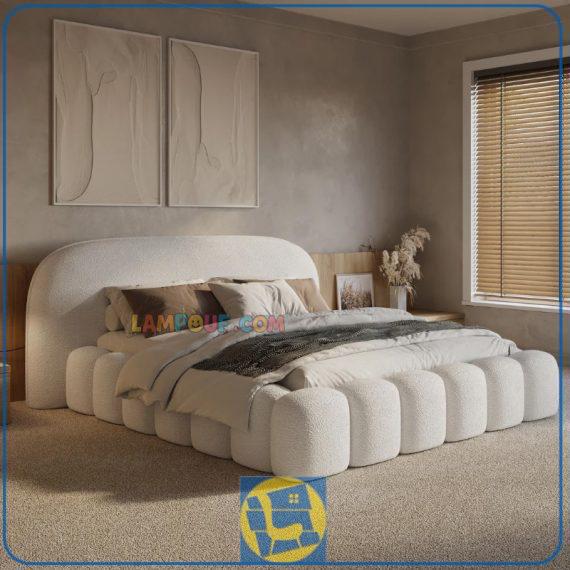 تخت خواب دو نفره DBRo424 با طراحی به صورت تخت باکس تاج دار که با دو سایز کینگ و کوئین برای اتاق خواب های لوکس طراحی شده است.