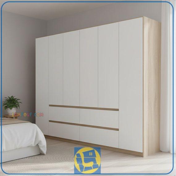 کمد جالباسی LHJ363 دارای کشو به عنوان دراور و میله آویز لباس و قفسه که به عنوان جایگزین کمد دیواری در اتاق خواب مورد استفاده قرار می‌گیرد.