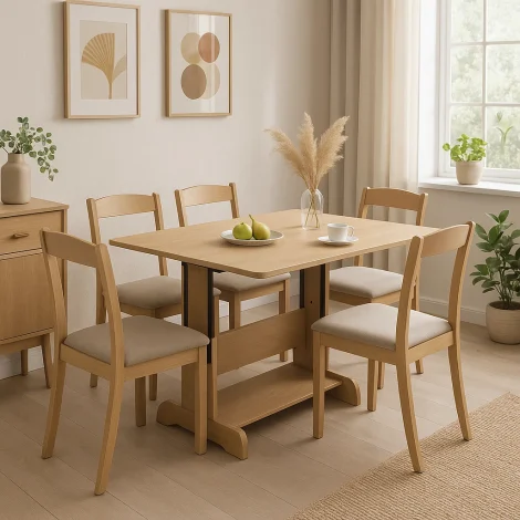 🪑 میز ناهارخوری تبدیلی ۴ به ۸ نفره؛ چگونه فضای خانه را مدیریت کنیم؟